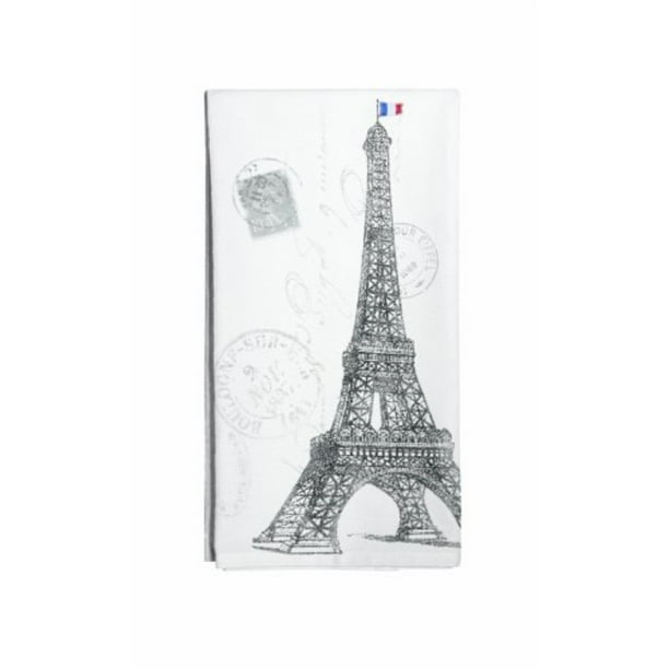 "I'd Rather be in Paris" w/Eiffel Tower & Striped Border 100% Cotton Dish Towel "I'd Rather be in Paris" w/Eiffel Tower & Striped Border 100% Cotton Dish Towel